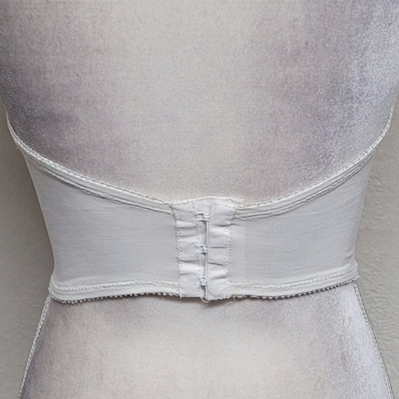 Merry Widow 60s Vintage White Corset Bustier Over Bust Longline Backless Bra 36B - Picture 9 of 11